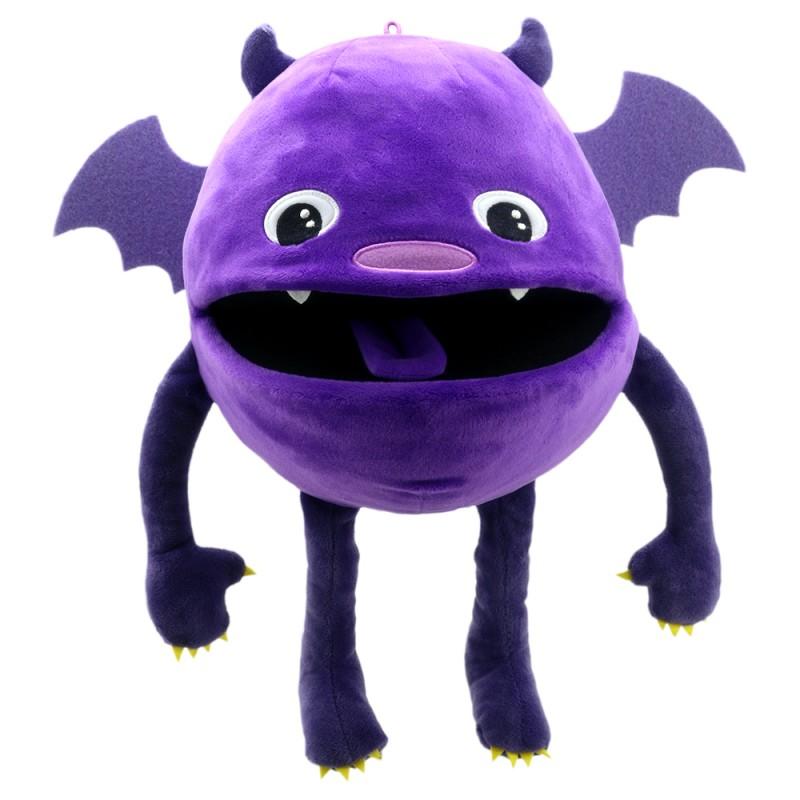 Cute, purple monster hand puppet