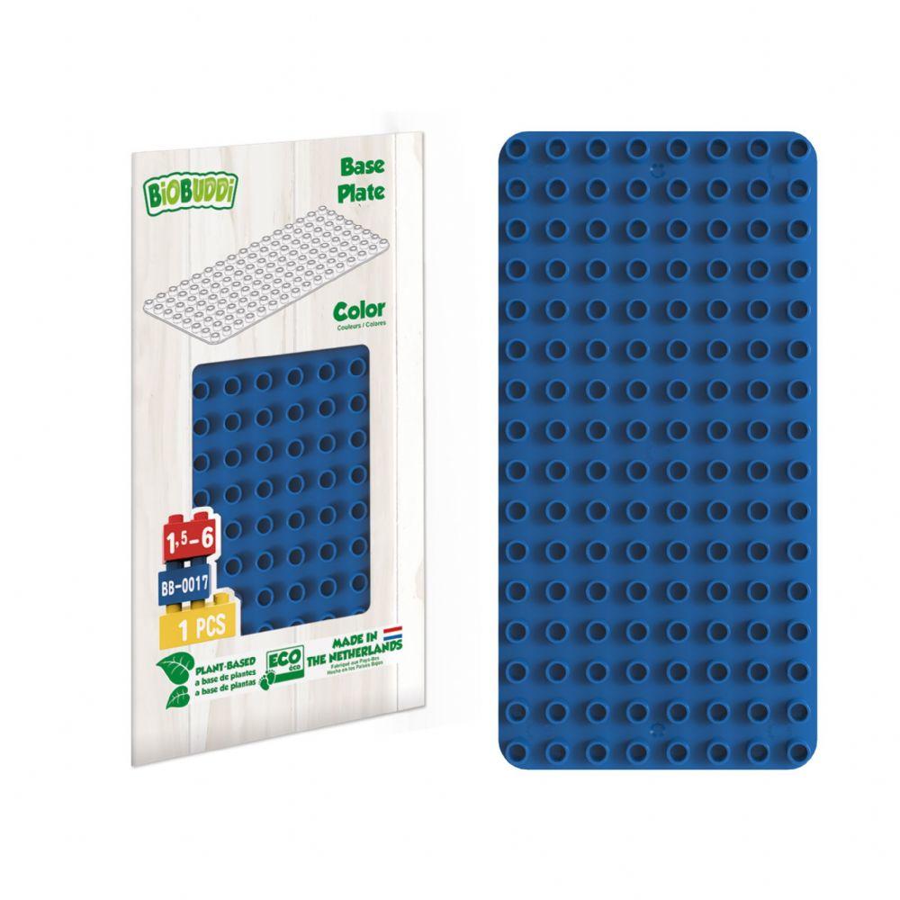 Blue baseplate for Biobuddi and other building blocks.