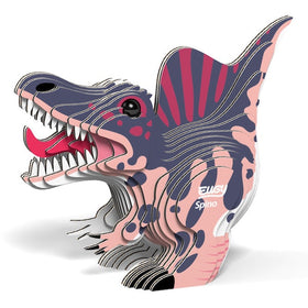 Model spinosaurus put together in numbered pieces.