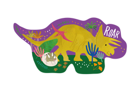 Dinosaur-shaped jigsaw puzzle.