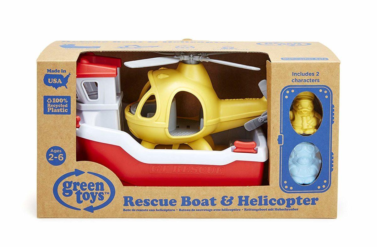 Red Boat and helicopter in manufacturer's packaging.