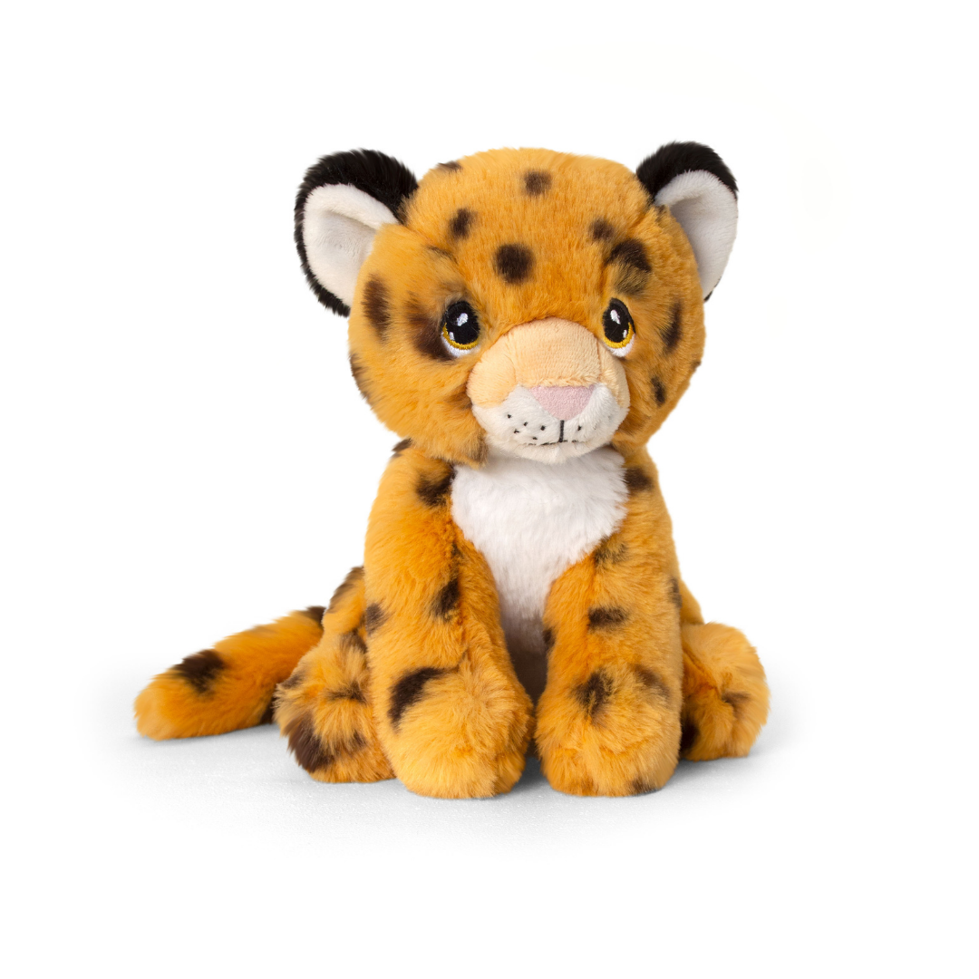 Soft, spotted cheetah toy.