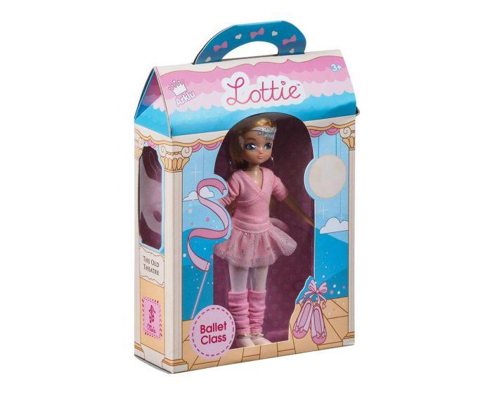 Lottie doll in ballet outfit in manufacturer's packaging.