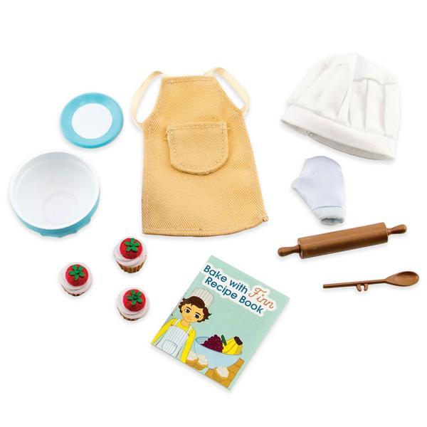 Baking Outfit for Lottie Doll range includes apron, rolling pin and chefs hat!