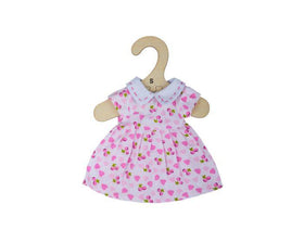 Pink dress with little pink hearts for rag doll.