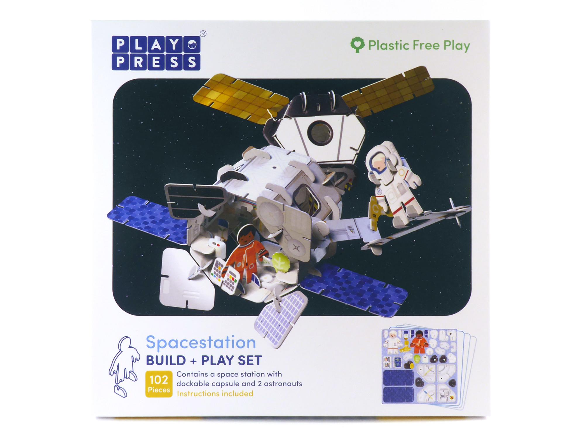 Box containg Play Press Space Station set.
