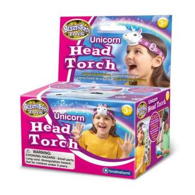 Packaging for unicorn head torch.
