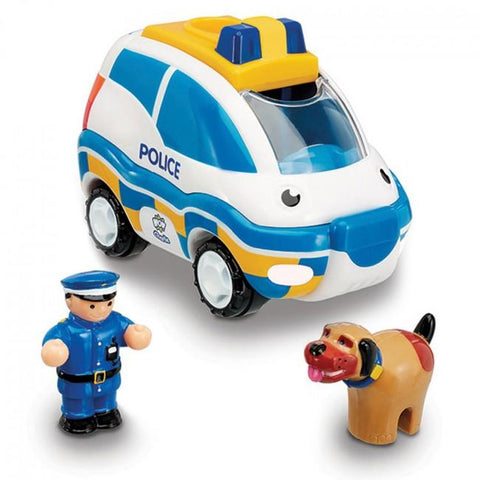 Police car and driver and police dog toy set.