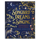 A Songbird Dreams of Singing" by Puffin is a delightful bedtime book featuring animal poems about dreaming animals like owls and leopards, set against a dark, starry background with floral designs.