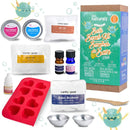 The KISS NATURALS DIY Natural Bath Bomb Kit includes all-natural ingredients and is ideal for tweens and teens. It features citric acid, Epsom salt, essential oils, a heart-shaped mold, droppers, bath bomb molds, and a vibrant product box with playful illustrations.