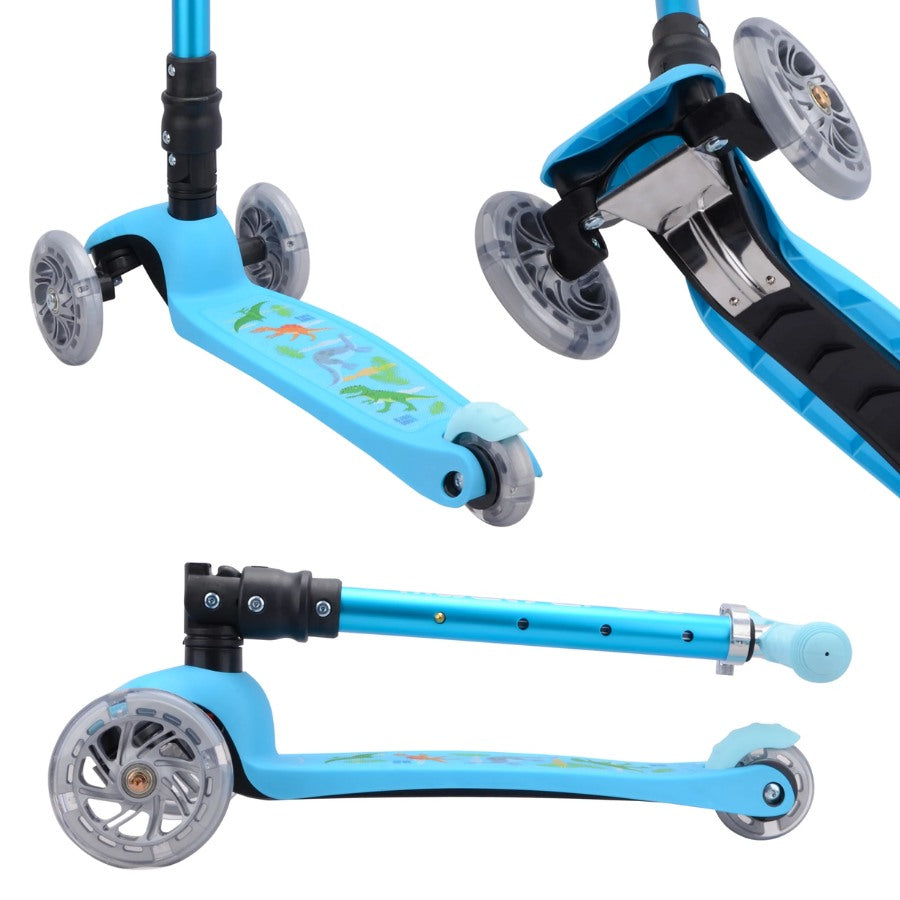 Image showing the way a blue BOLDCUBE scooter can be folded down.