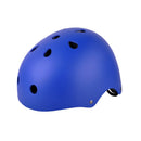 The BOLDCUBE Kids Helmet, in vibrant blue and crafted from impact-resistant materials, features a smooth finish, multiple ventilation holes, and a sleek rounded design on a plain white background.