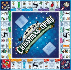 Experience a festive twist with Christmas-Opoly by Cheatwell! This holiday-themed board game is filled with cheer and includes classic symbols such as penguins, ornaments, and snowflakes. The square board features themed properties and spaces, inspired by the revered real estate trading game.