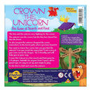The "Crown The Unicorn" board game by Cheatwell showcases a vibrant castle and compass design on the box, depicting a unicorn and lion battling for the crown. Ideal for ages 4+, this engaging search-and-find game accommodates 2-6 players with all-inclusive contents.