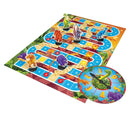 Experience a prehistoric adventure with Outset Cheatwell's Dinosaur Snakes & Ladders. This vibrant family board game features a colorful numbered path, cartoon dinosaur pieces, and spinner, creating the perfect playful journey through a lively jungle setting.