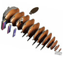 Cardboard cutouts, numbered and shaped like beaver parts, are arranged from smallest to largest to create an eco-friendly 3D Eugy Beaver model by EUGY—a unique collectible similar to our hedgehog puzzle.