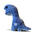 The "EUGY Bronto" by EUGY is a biodegradable card 3D puzzle model of a Brontosaurus. Its layered pieces create an attractive upright figure featuring stylized stripes and a small black eye. You can assemble it with non-toxic glue, ensuring a safe and eco-friendly crafting experience.
