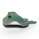 Introducing the EUGY Stingray by EUGY: a 3D model crafted from eco-friendly, sustainable materials. It boasts a sleek, streamlined design with blue accents on its body and a white underbelly, all beautifully displayed against a plain white background.