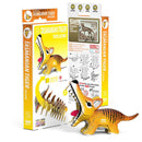 The EUGY Tasmanian Tiger 3D puzzle kit by EUGY showcases a vibrant tiger model and comes in eco-friendly packaging. It includes assembly instructions, an illustration, and educational details about the thylacine, all made from biodegradable materials.