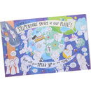 The "Great Women Who Saved the Planet Activity Book" by Bloomsbury Activity Books features environmental themes with cartoon characters and colorful nature drawings. Includes the text: "Color in the Stupendous Savers of our Planet. How will you speak up for our planet?.