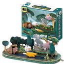 The Halftoys World Set - Forest by Halftoys is a colorful magnetic animal playset with forest animals (sheep, pig, elephant, hedgehog, duck) and trees on a themed mat. Includes a matching illustrated box. Suitable for ages 3+.