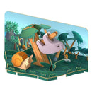 The Halftoys Diorama - Sloth by Halftoys features a colorful 3D scene with a snail on the ground and an educational sloth toy hanging from a tree in a vibrant, cartoon-style forest—ideal for creative play.