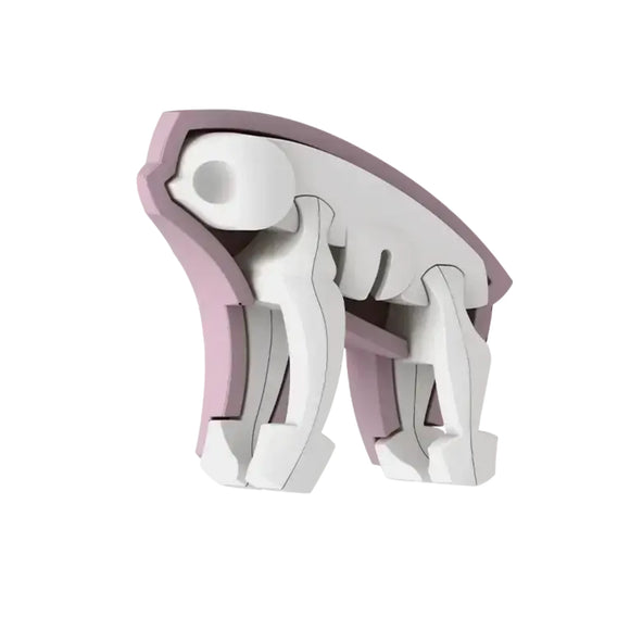 The Halftoys Diorama - Sloth by Halftoys is a minimalist 3D model featuring a white, four-legged sloth with light purple accents on a plain white background—ideal for creative play or educational sloth toy collections.