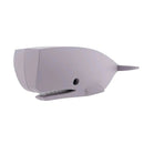 The Halftoys Picture Book - Sperm Whale by Halftoys features a 3D-rendered, light gray whale with a smooth, simple design—large head, small eye, open mouth showing teeth, and tail fin—perfect for educational sea animal toys.