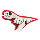 The Halftoys Diorama - T-Rex by Halftoys features a stylized, cartoon-like skeleton with red outlines and sharp teeth on a white background—ideal for educational dinosaur toys or any STEM playset.