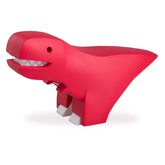 The Halftoys Diorama - T-Rex by Halftoys is a red, cartoon-style dinosaur toy with white teeth and a blocky design, shown on a white background—ideal for educational dinosaur toy collections.