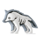 The Halftoys Diorama - Wolf by Halftoys is a layered 3D wolf model with cut-out sections showing ribs and bones in white and gray—ideal for STEM toys or educational wolf toy collections.