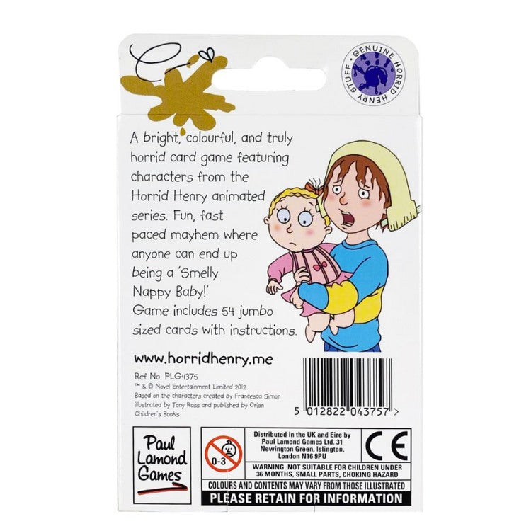 Horrid Henry Smelly Nappy Baby Card Game