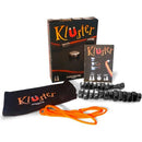 Kluster by Big Potato Games is a captivating magnetic party game that includes a box, rulebook, black magnetic stones, an orange rope, and a sleek black storage pouch featuring the game's logo. Designed for 1-4 players, it's the perfect travel companion with its quick playtime of just 10 minutes.