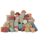 The Korko Giant Architects set includes 60 colorful cork building blocks in shapes like cubes, cylinders, and triangular prisms. These eco-friendly toys come in muted red, green, blue, beige, and orange shades to enhance fine motor skills while stacking into a small tower.