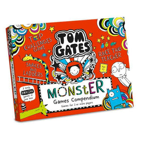 The "Tom Gates Monster Games Compendium" by University Games is a vibrant board game set for ages 8+, featuring playful illustrations and games like "Snakes and Ladders" and "Race the Teacher" for 2+ players, perfect for family fun and board game enthusiasts.