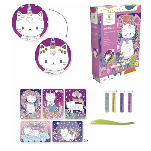 Artissimo 10 Glitter Boards - Cats