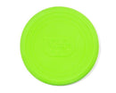 The foldable flyer by The Toy Shop is a bright green silicone frisbee featuring concentric circle designs and an embossed logo. This eco-friendly toy offers a sustainable option for fun and active play.