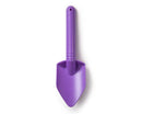 The Toy Shop's Eco Spade, a purple plastic garden trowel designed as an eco-friendly toy with a pointed blade and round handle, rests against a plain white background.
