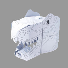 T-Rex Colour-in 3D Mask Card Craft - 0