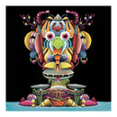 The Djeco "Inspired by Giuseppe Arcimboldo - Collage Activity" showcases a colorful, symmetrical abstract design with eye, leaf, and horn shapes on a black background. Vibrant reds, greens, blues, and yellows create an intricate collage reminiscent of Arcimboldo’s imaginative style.