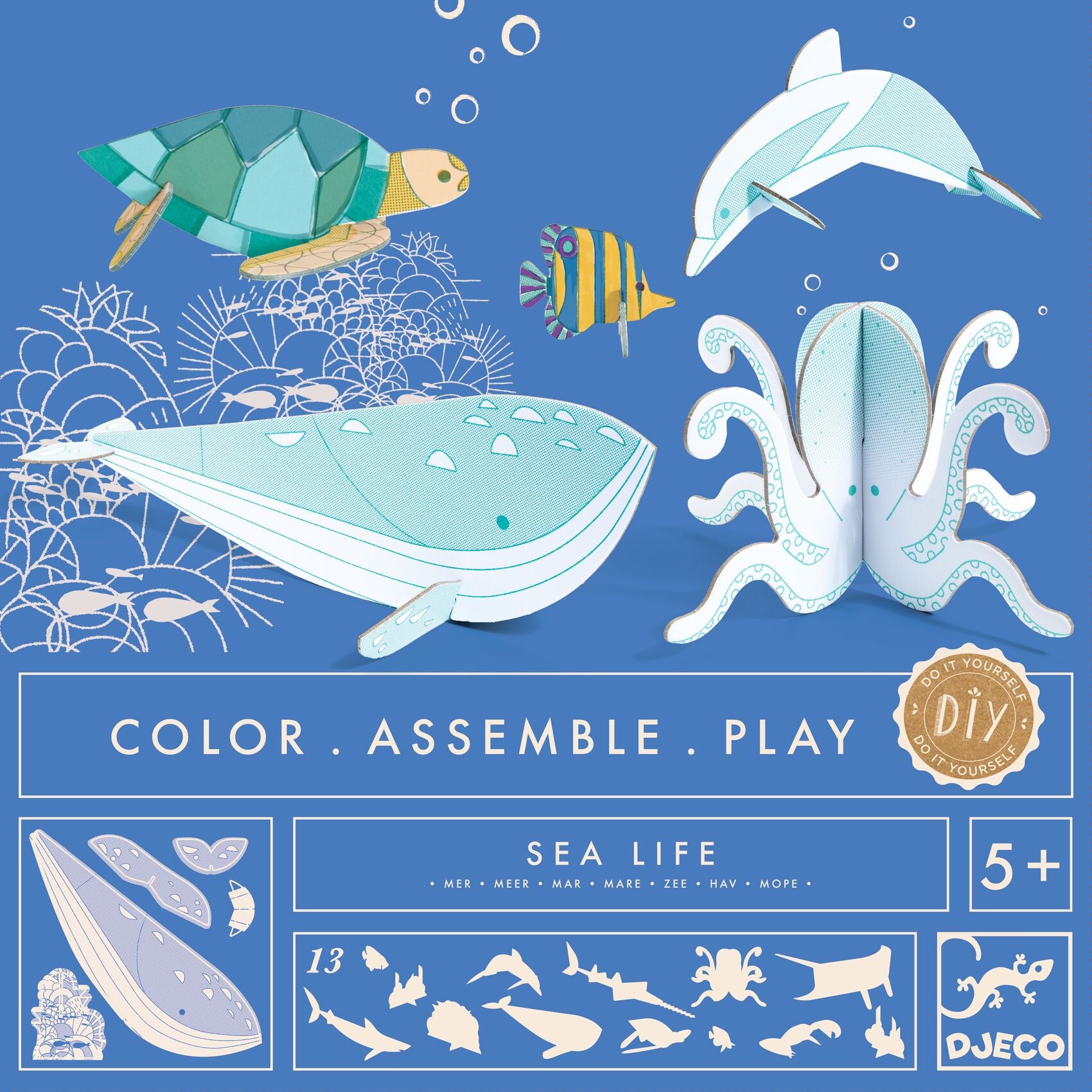 Colour, Assemble & Play Sea-Life