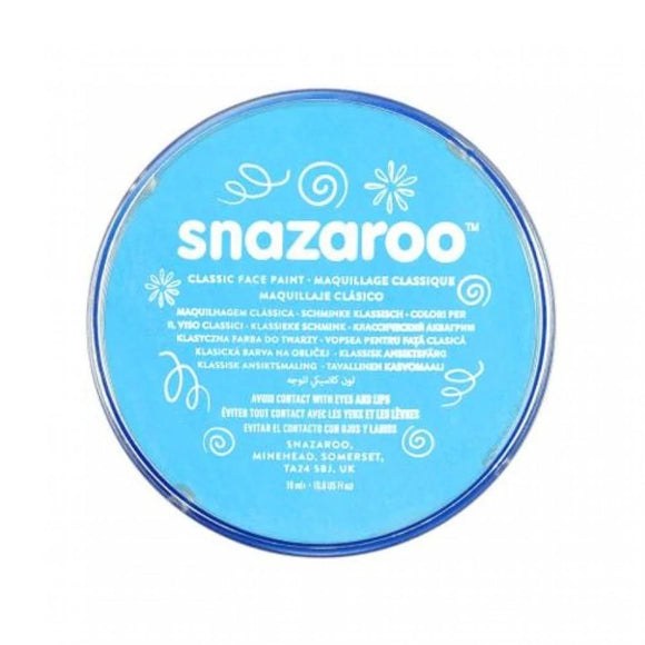 Turquoise blue Snazaroo face paint.