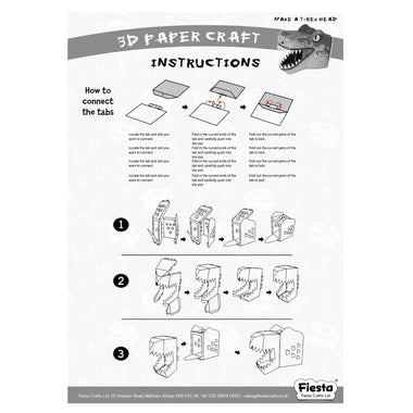 T-Rex Head 3D Mask Card Craft Kit - 0