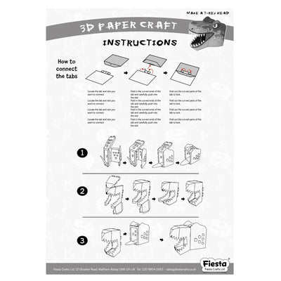 T-Rex Head 3D Mask Card Craft Kit - 0