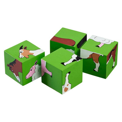 Wooden Farm Animal Block Puzzle Toy - 0