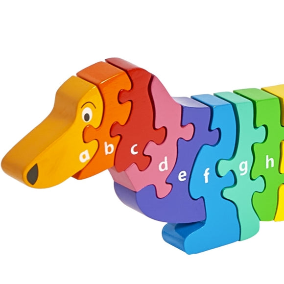 Wooden Dog Alphabet a-z Jigsaw Puzzle