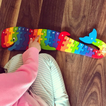 Wooden Whale Alphabet a-z Jigsaw Puzzle