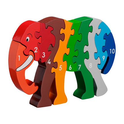 Wooden Elephant Number 1-10 Jigsaw Puzzle