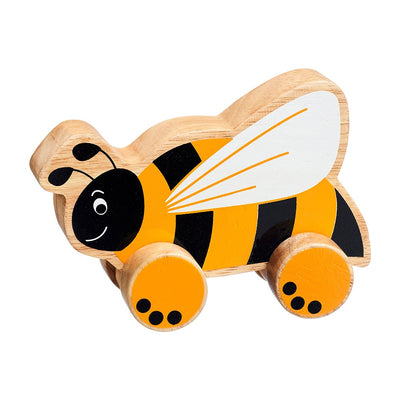 Wooden Yellow Bee Push-along Toy - 0