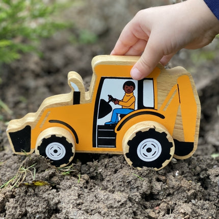 Wooden Digger Push-along Toy
